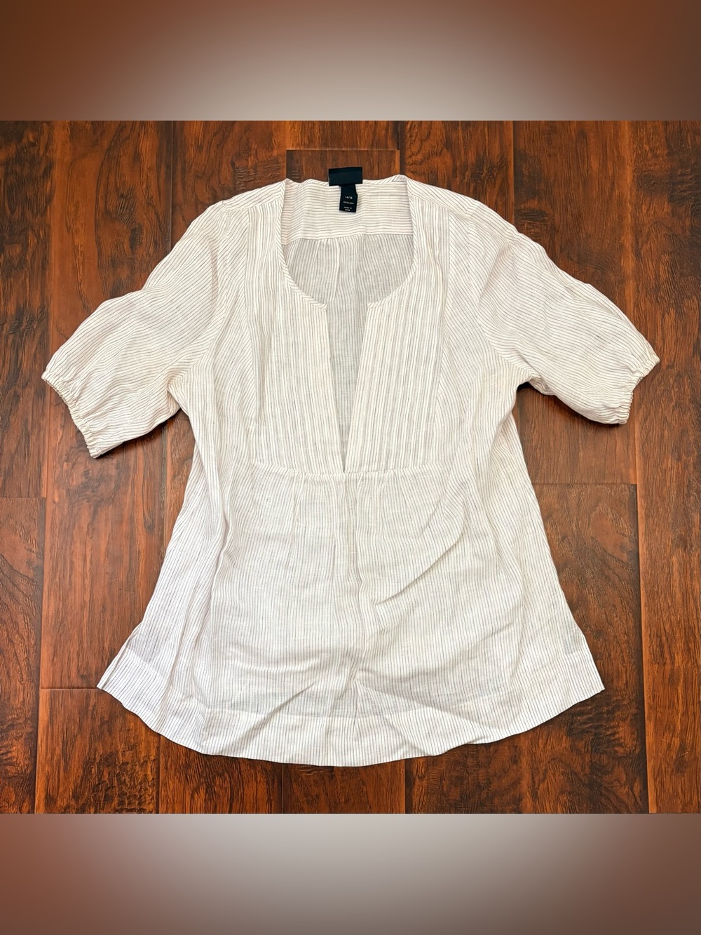Lane Bryant 100% Linen Striped Tunic Blouse Top Size 14/16